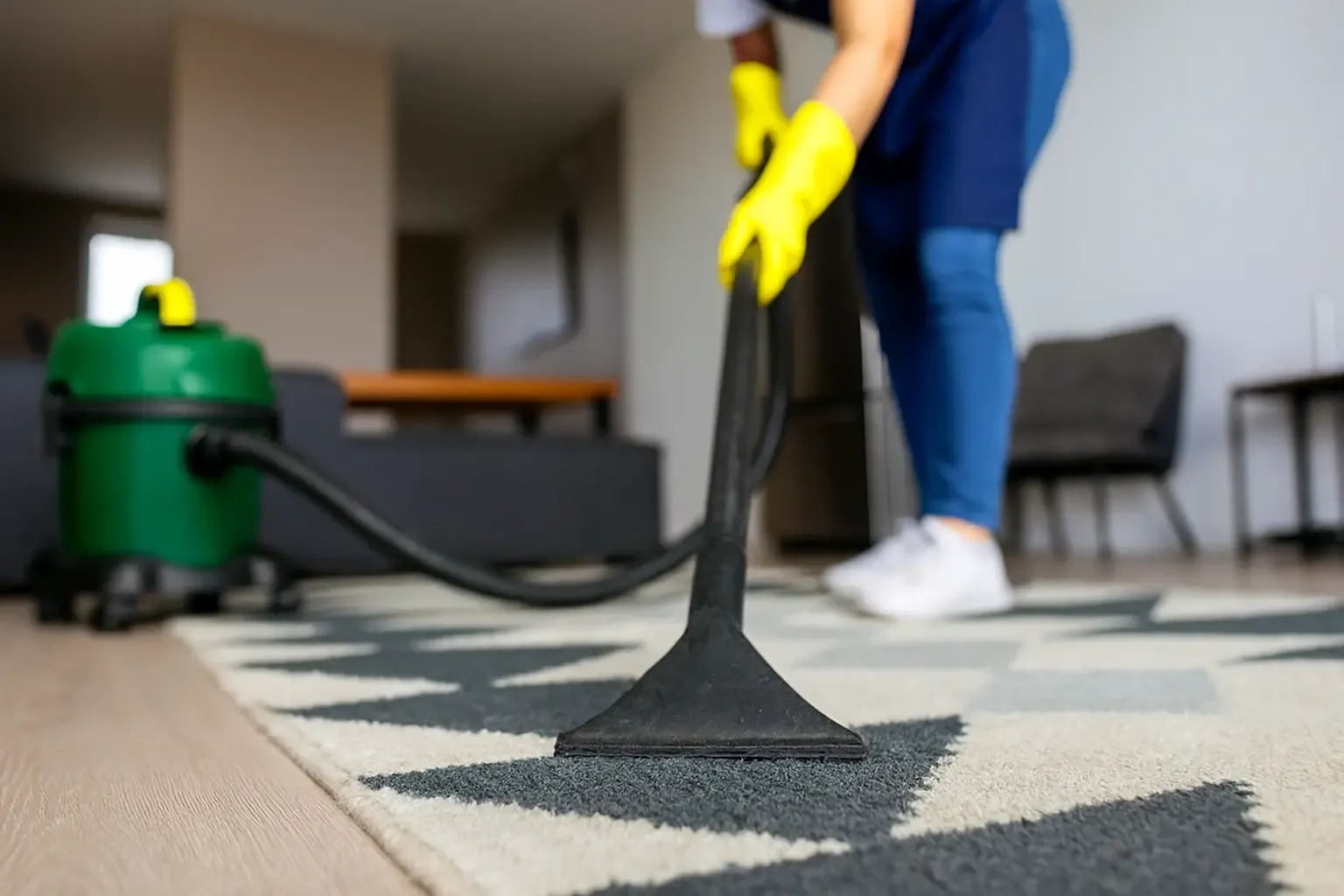 Deep cleaning carpet following pest control treatment